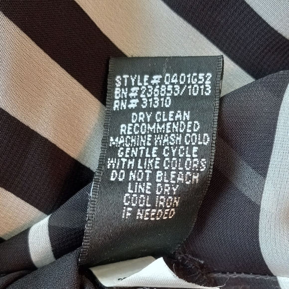 AB Studio EUC, Black & Off White Striped Hi Lo Tunic, Sz S, Split Back - Picture 8 of 9